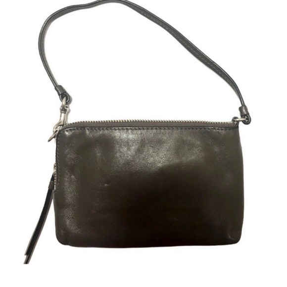 Coach double zipper wristlet mini clutch bag